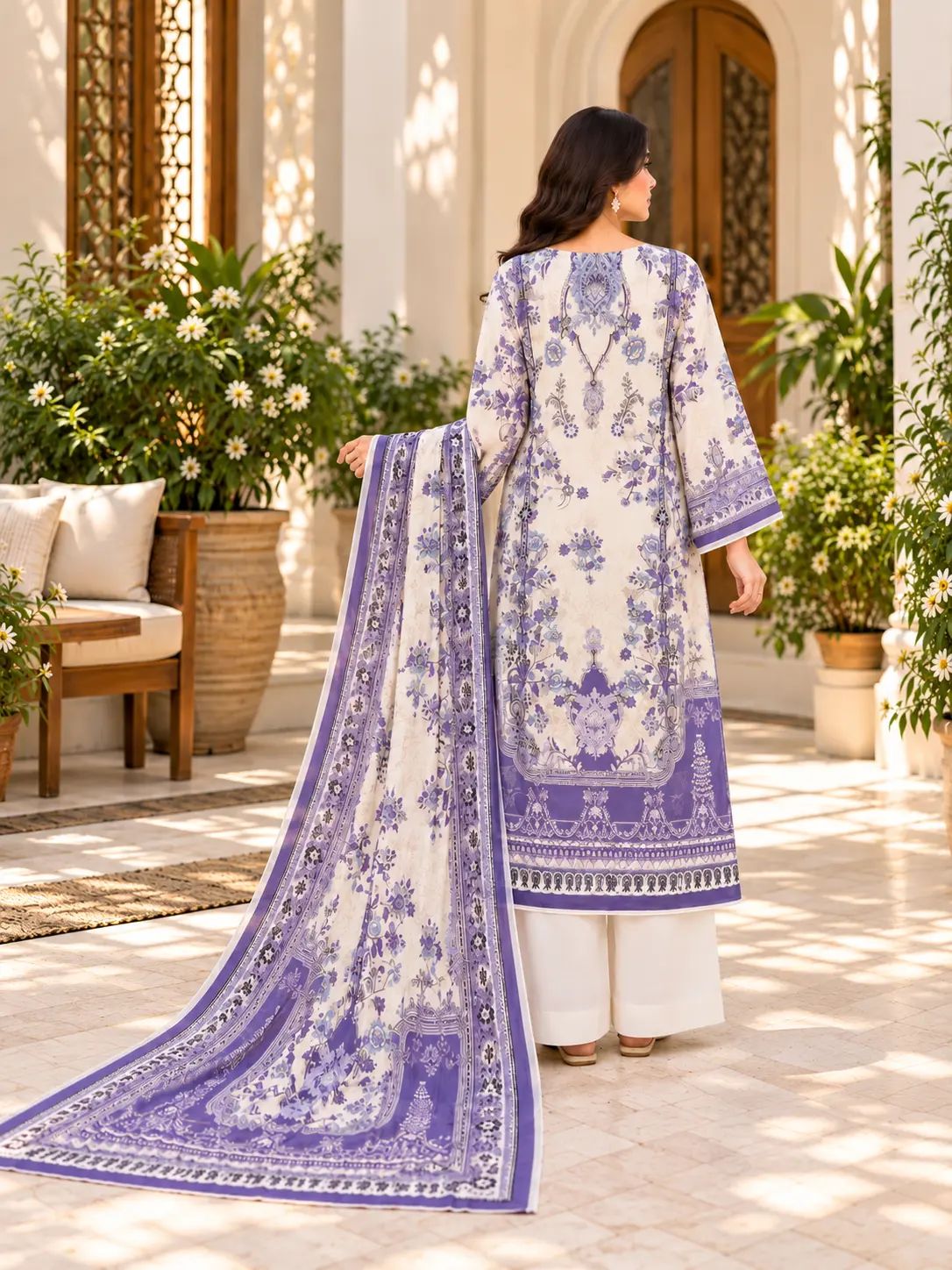 Premium Lavender Bloom Lawn | Unstitched 3-Piece - view 2